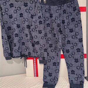 Women's Navy Patterned Pajama Set